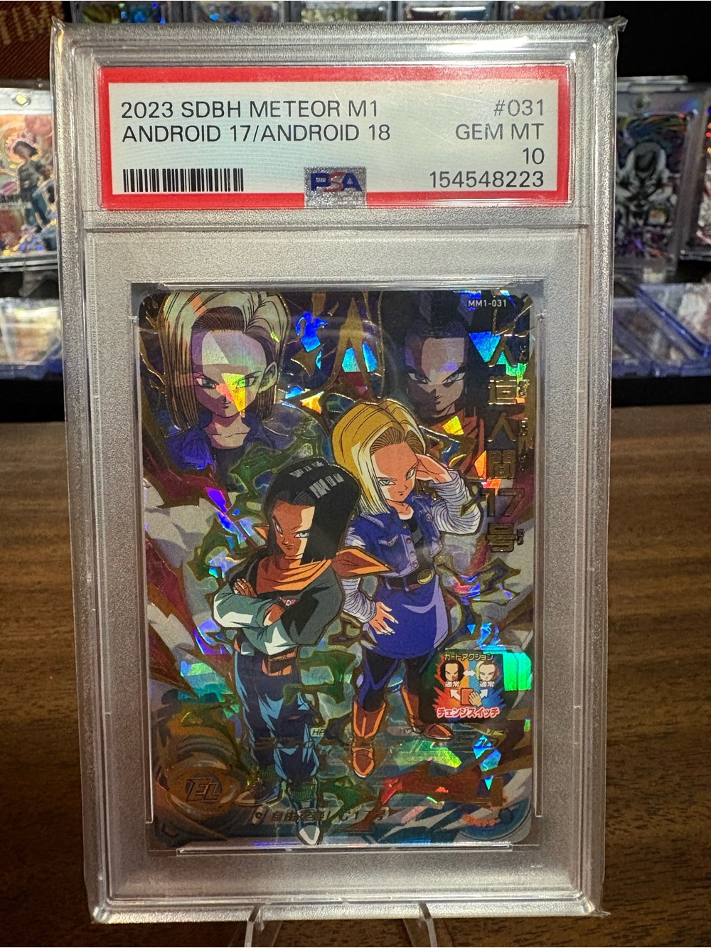 PSA Gem Mint 10 Android 17 & Android 18 Holo Card - Silver Holographic